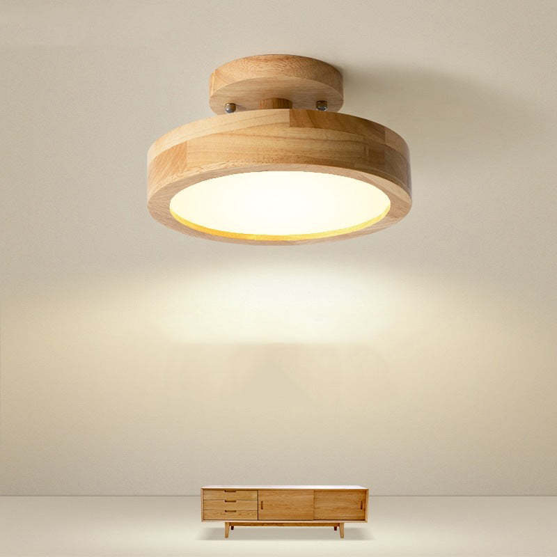 Minimalistische Houten LED Plafondlamp – Dimbaar 36W Natuurlijke Elegant