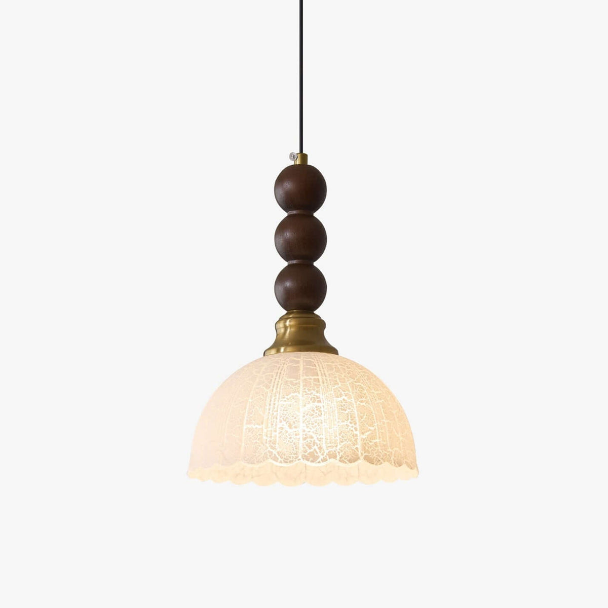 Hanglamp met Glas - Hout & Metaal