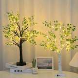 Kerstmis Groene Bladeren LED Boom – Warm Witte Feestelijke Batterij-Aangedreven Verlichting