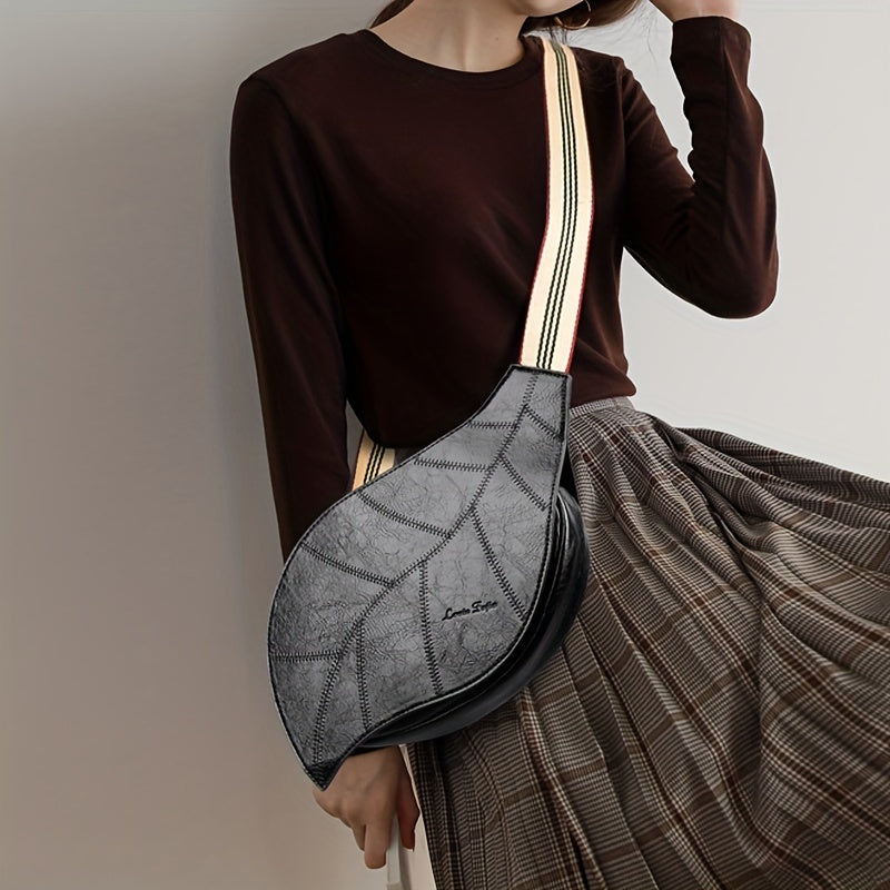 Vintage Kunstleren Crossbody Tas – Verstelbare Riem met Gespsluiting