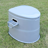 Portabel Grijs PVC Toilet - Comfortabel en Handig voor Kamperen en Noodgebruik