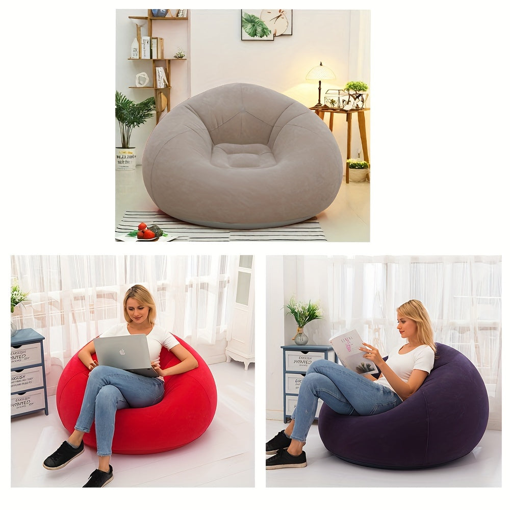 Zachte Opblaasbare Loungestoel – Relaxed en Compact voor Binnen en Buiten