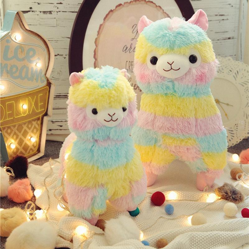 Zachte Regenboog-Alpaca Knuffel uit Pluche voor Baby's & Peuters