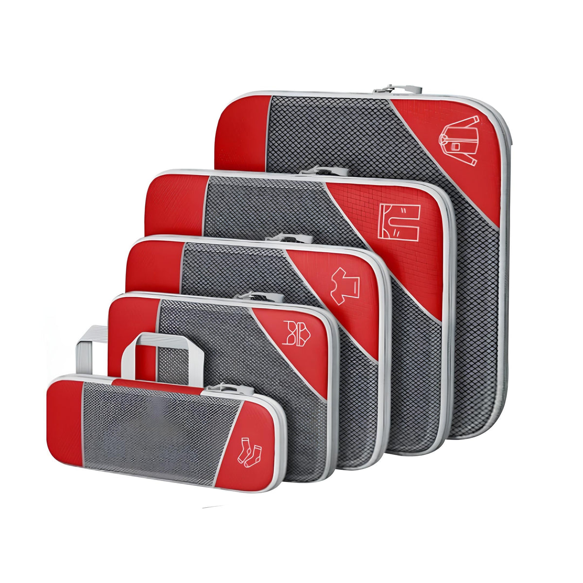 Compressie Reisorganisers | Slimme Inpakoplossing | Ruimtebesparende Bagage Cubes | Perfect Voor Vakanties & Zakenreizen | 5-delige Set | Lichtgewicht & Duurzaam | Maximale Ruimtebesparing | Avontuurlijke Reiskompanen
