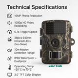 WildView | 16MP Nachtzicht Wildcamera met Bewegingssensor