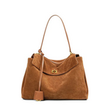 Laura – Grote handtas van faux suede in rechthoekige vorm