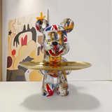 Shyro | Blauw en Goud Beeldje | Modern Luxe | Uniek Decoratief Kunstwerk | Interieurdecoratie | Woonkamer en Kantoor | Hars Materiaal | 23 x 18 x 29 cm