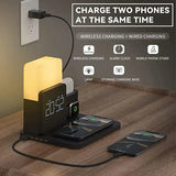 Multi-Functionele Draadloze Oplaadstation – Inclusief Lamp en Alarmklok