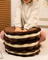 Pluche Koekjes Kussen – Zacht Chocolade Chip Kussen voor Zoete Huisdecoratie