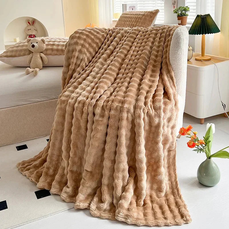 Luxe Bubbeltextuur Fleece Deken - BubbleNest