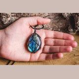 Mystieke Labradoriet Draakshart Ketting – Aris