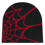 Beanie Muts met Spinnenweb Motief – Unisex Breimuts in Streetstyle