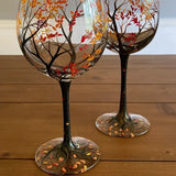 Sandsberg | Wijnglas Four Seasons Tree - handgeschilderde Kunst