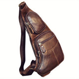 Vintage Classic Leren Slingtas – Compact en Duurzaam