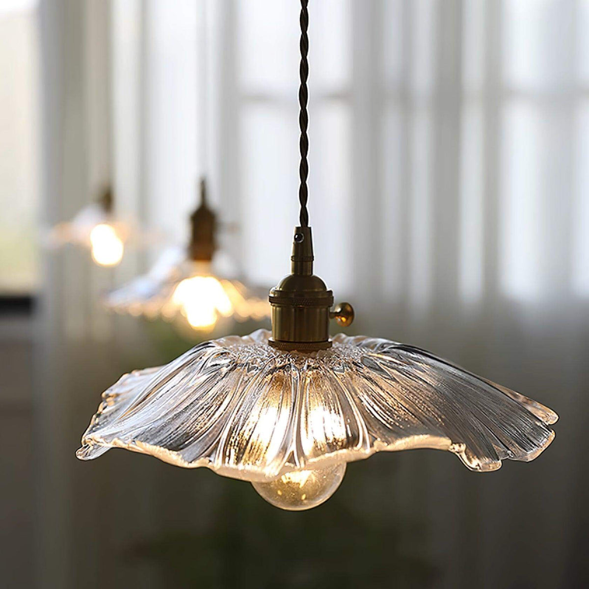 Hanglamp Glas Bloem - Retro Design Verlichting