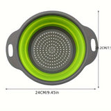 Opvouwbare Siliconen Vergiet Set – Perfect voor Pasta, Groenten en Fruit