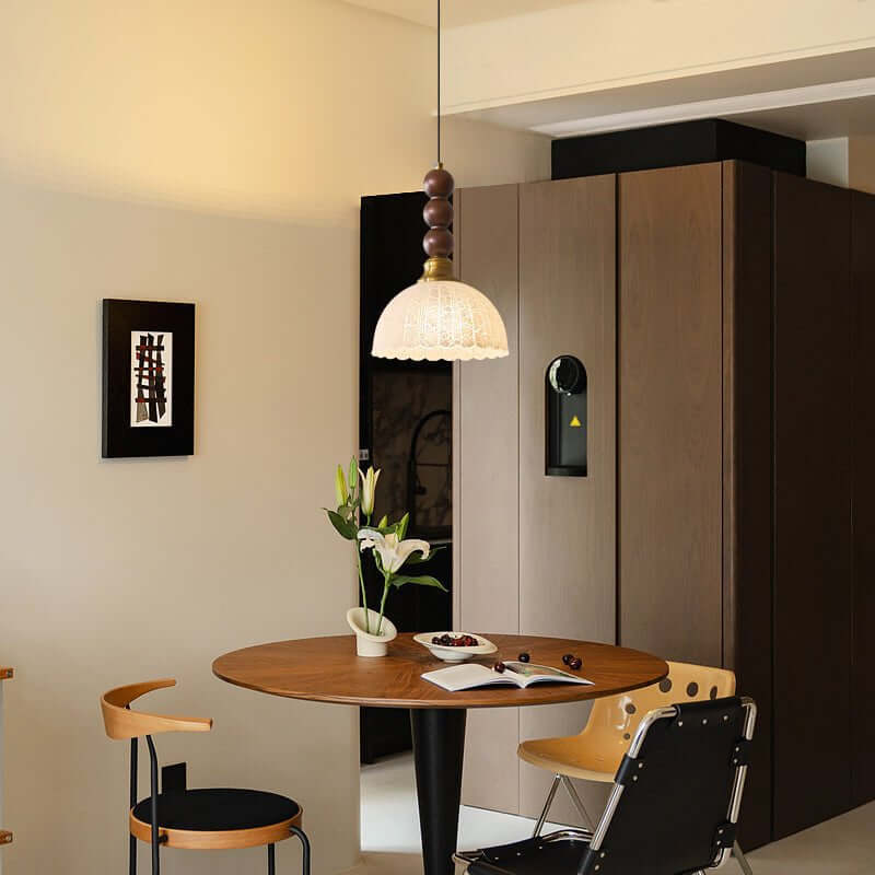 Hanglamp met Glas - Hout & Metaal
