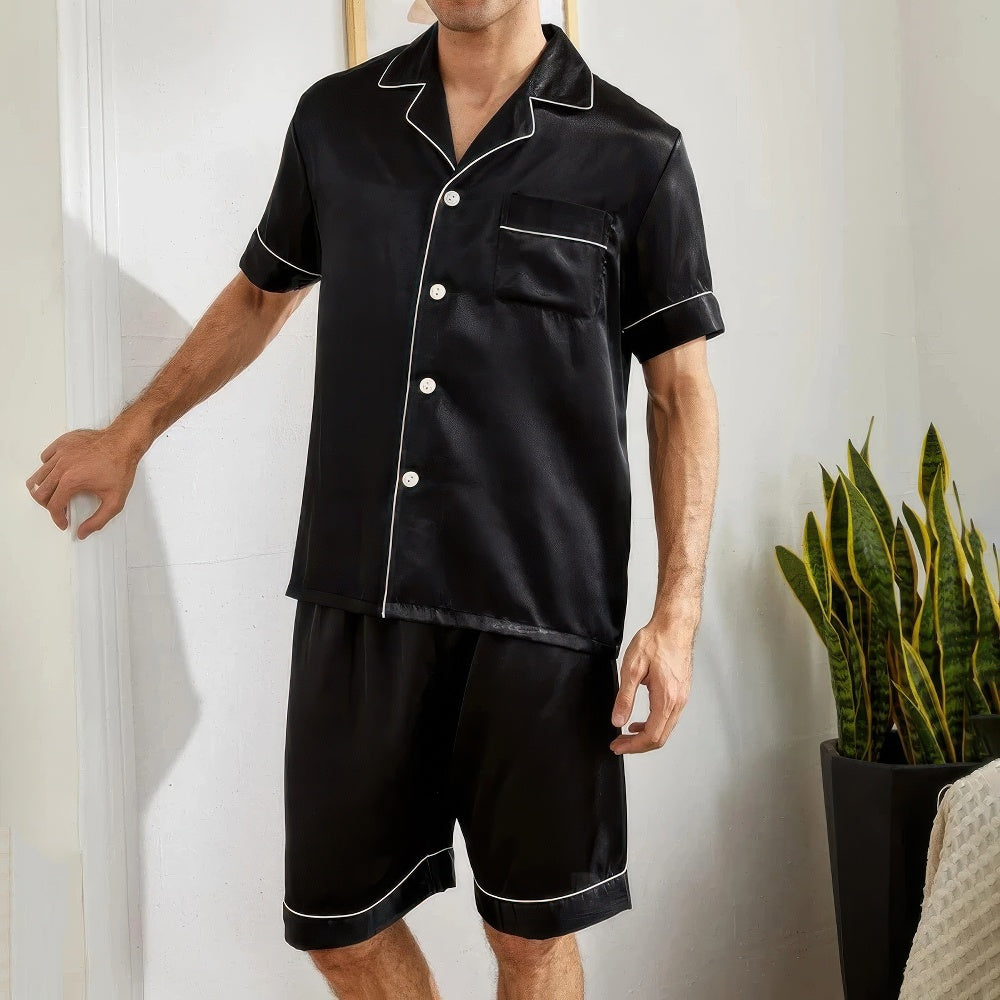 Tivano | Heren Korte Pyjama Set | Korte Mouwen Overhemd & Korte Broek | Ademende Zomerset