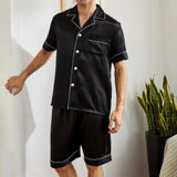 Tivano | Heren Korte Pyjama Set | Korte Mouwen Overhemd & Korte Broek | Ademende Zomerset