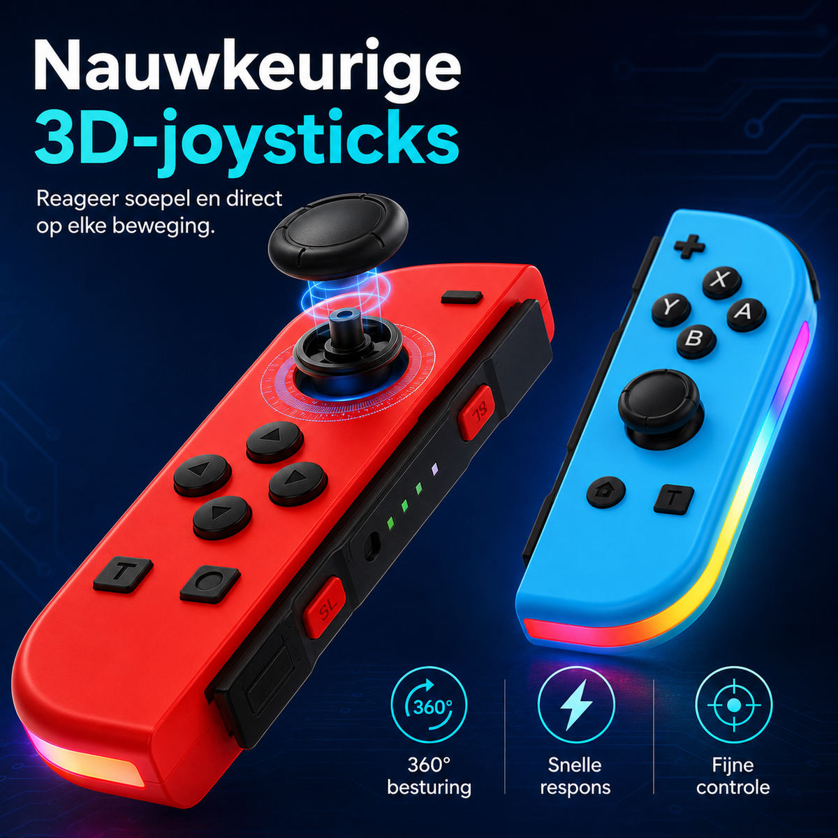 Draadloze Bluetooth LED Joystick voor Hybride console – Controllers in Unieke Kleuren