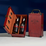 Classic 2-Flessen Wijndrager met Accessoires – Draagbare Cadeaubox