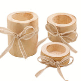Houten Theelichthouder met Jute Touw – Rustieke Decoratie voor Huis en Tuin