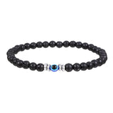 Herenarmband van 4 mm natuursteen met Boze-Ogen-kraal – Thor