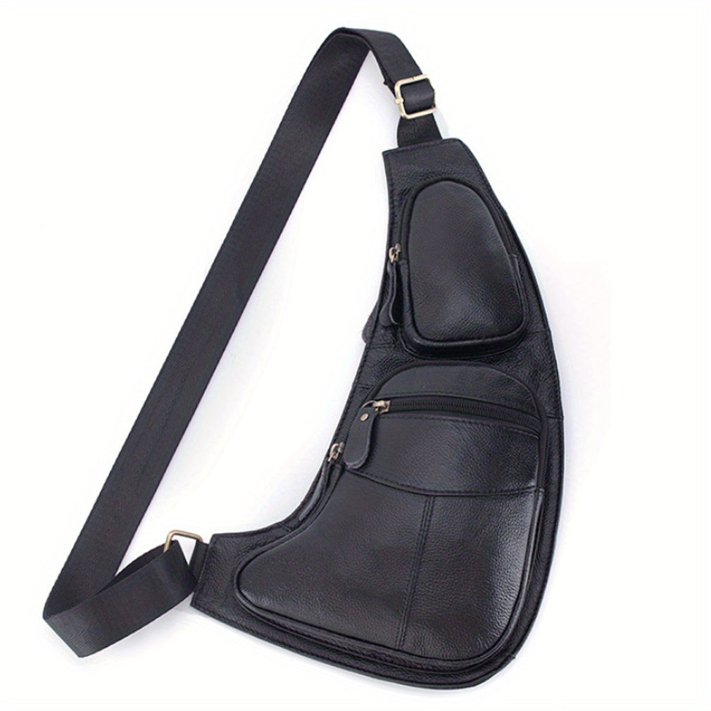 Vintage Classic Leren Slingtas – Compact en Duurzaam