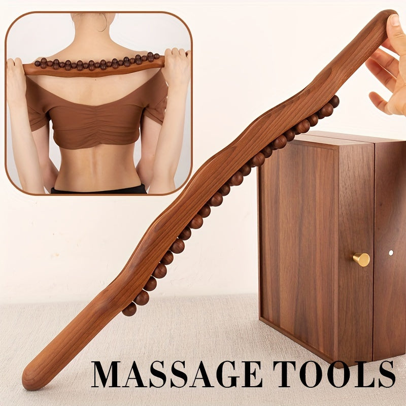 Houten Massagestok met 31 Kralen – Diepe Spierontspanning