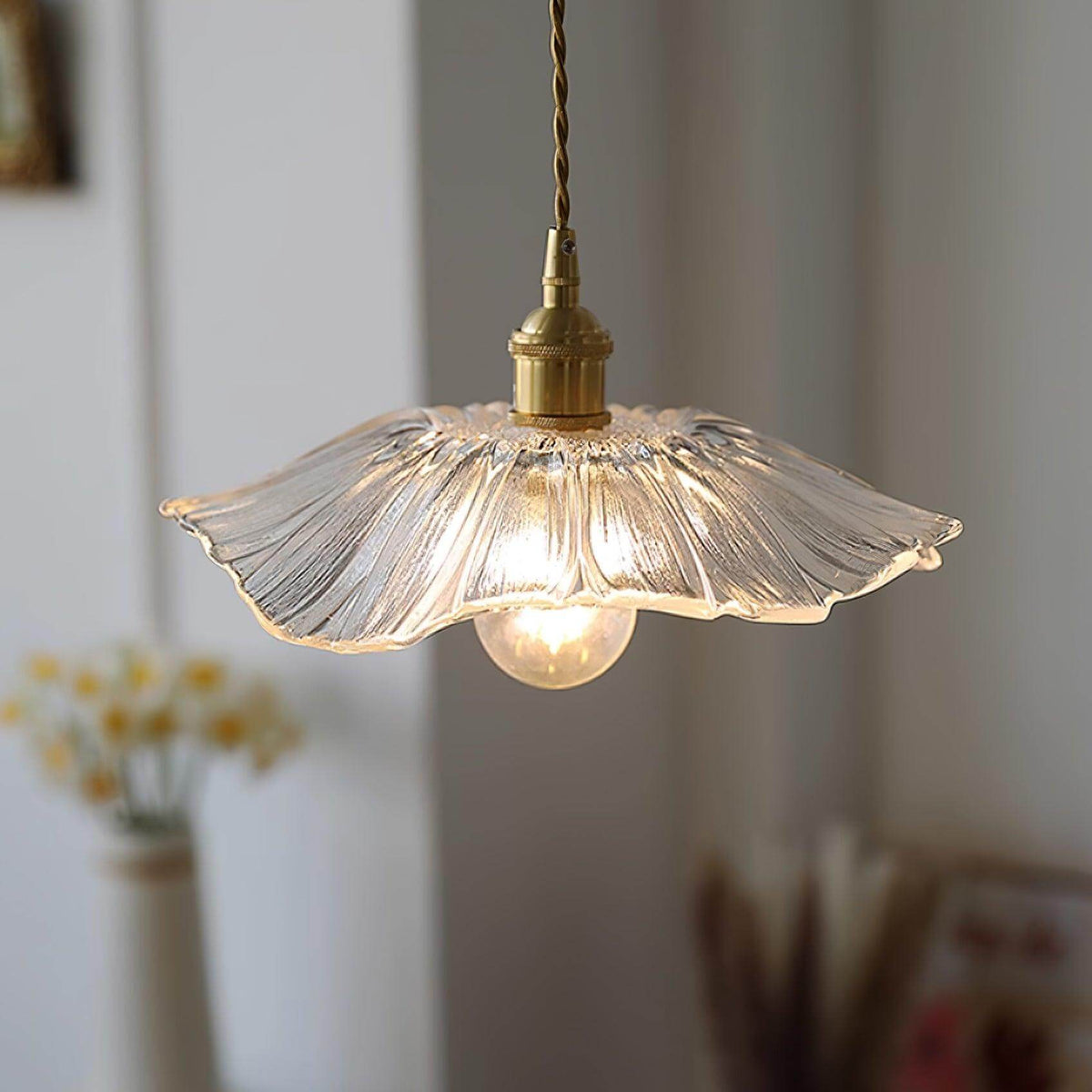 Hanglamp Glas Bloem - Retro Design Verlichting