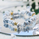 Stijlvolle Armband van Natuursteen en Kristalparels - Celine