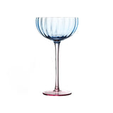 Windmuster-IJsbekers, creatieve pompoenmuster-cocktailglazen, kleurgebloekte verticaal gestreepte wijnglazen