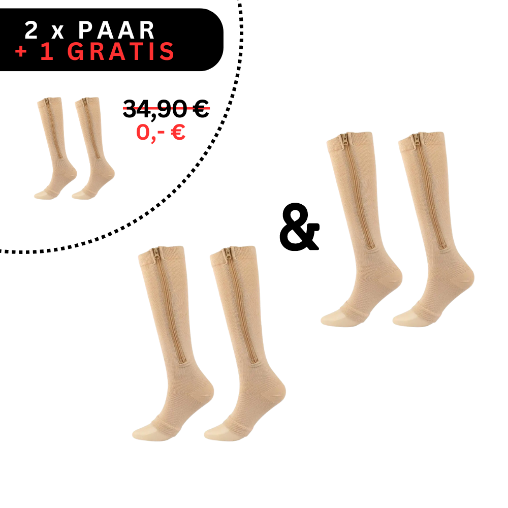 Orthopedische compressiekousen met rits - ComfortZip