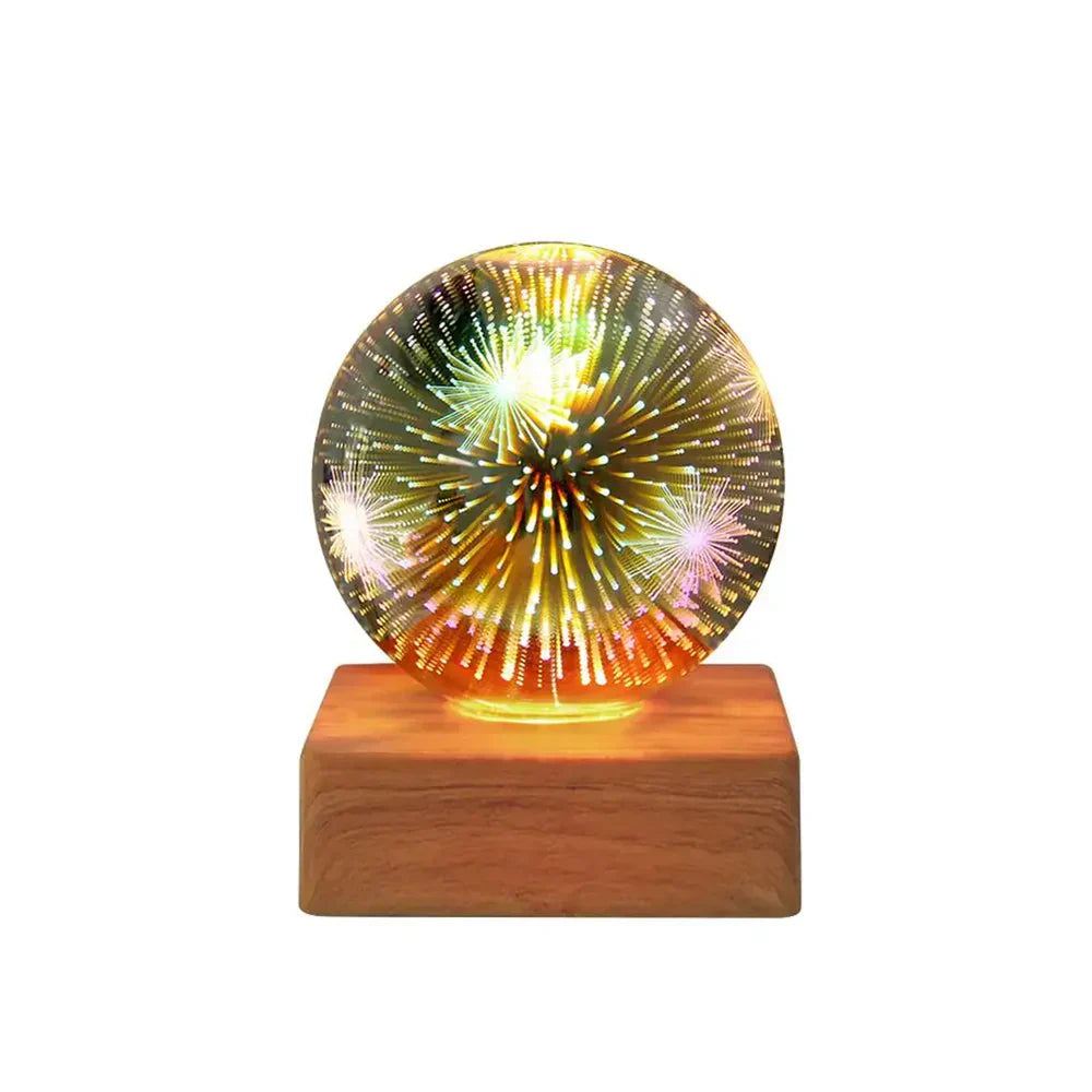 Kristallen bol lamp met 3D-vuurwerkeffect - StarburstGlow