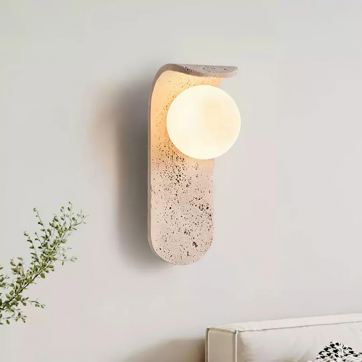 Travertin Wandlamp – Organische Warmte en Tijdloze Elegant