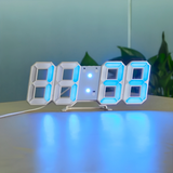 Moderne 3D digitale wandklok met LED-verlichting
