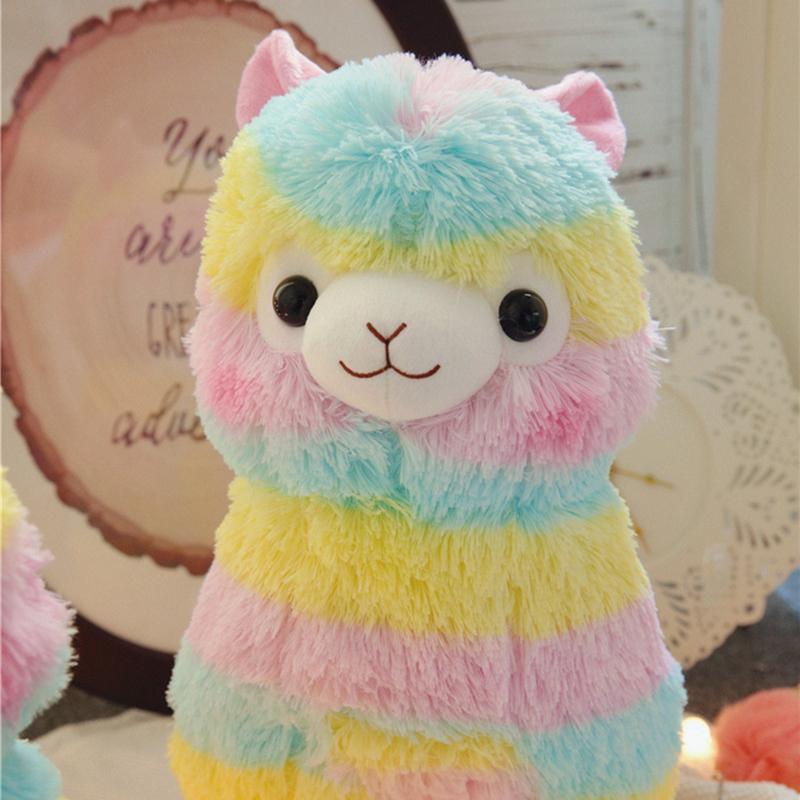 Zachte Regenboog-Alpaca Knuffel uit Pluche voor Baby's & Peuters