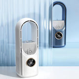 202Portable Airco - Draagbare Stille Aircooler - USB-Aangedreven - 6 Snelheden - Voor Thuis, Kantoor & Reizen - Wit/Blauw