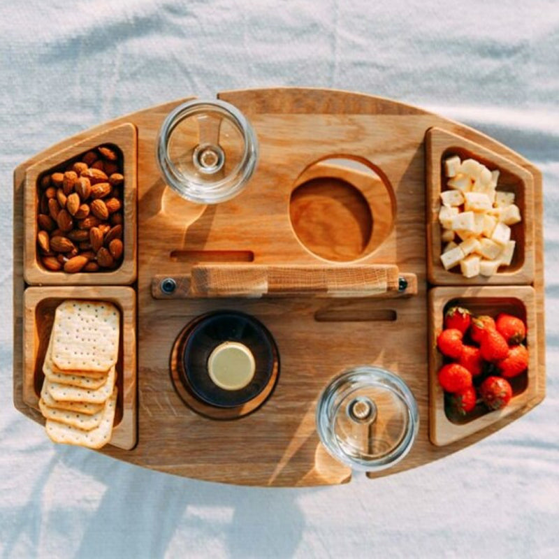 VinHolz | Draagbare Picknick Wijn Tafel van Hout