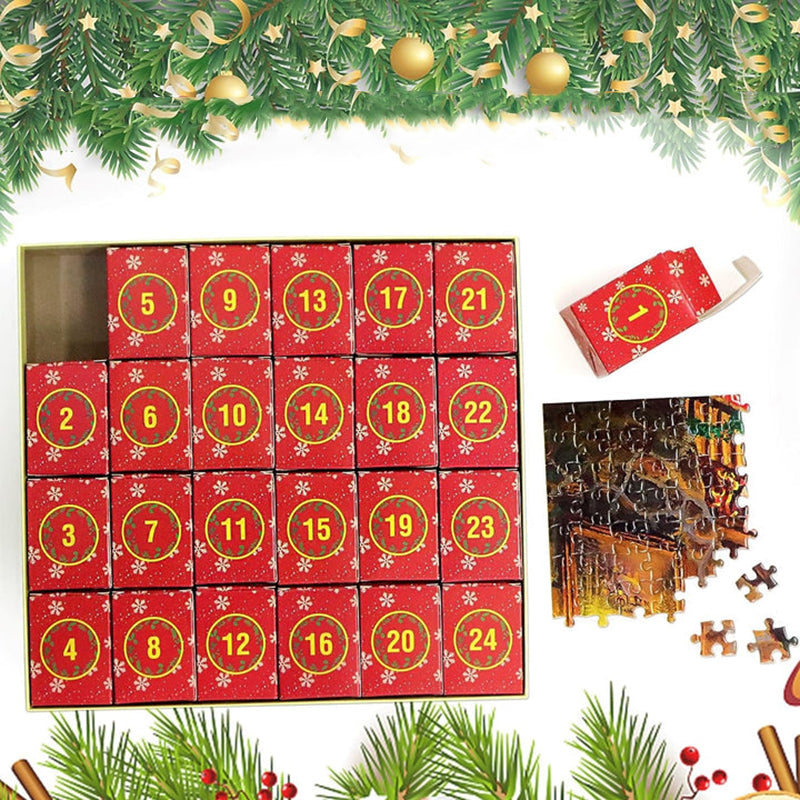 Kerst Puzzel Adventskalender – 1008 Stukjes, Dagelijks Puzzelplezier