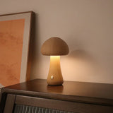 WoodGlow Houten Vintage Paddenstoel Tafellamp – Unieke Verlichting voor een Sfeervolle Kamer