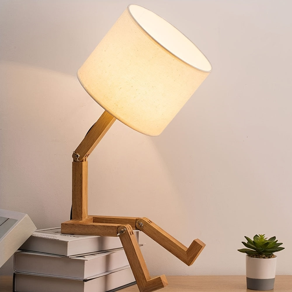 Moderne Houten Tafellamp – Flexibel Design en Sfeervolle Verlichting