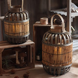 Rustieke Houten Windlantaarn – Authentieke Sfeermaker voor Tuin, Terras of Interieur