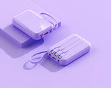 Ultieme Draagbare Powerbank 10000mAh - Snel Opladen met Ingebouwde Kabels