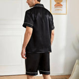 Tivano | Heren Korte Pyjama Set | Korte Mouwen Overhemd & Korte Broek | Ademende Zomerset