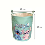 Stitch-Themed Opvouwbare Wasmand - Ruime Polyester Organisator met Handvatten