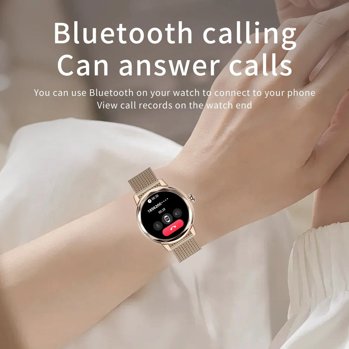 Dames Smartwatch Smart Gold – Luxe Sporthorloge Roestvrij Staal
