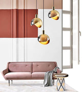 Hanglamp - Rokerig Glas & Goud