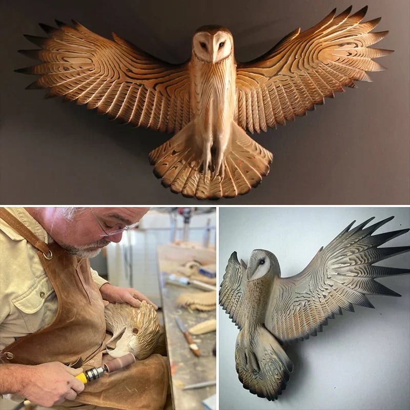 Houten wanddecoratie – Uil “Majestic”