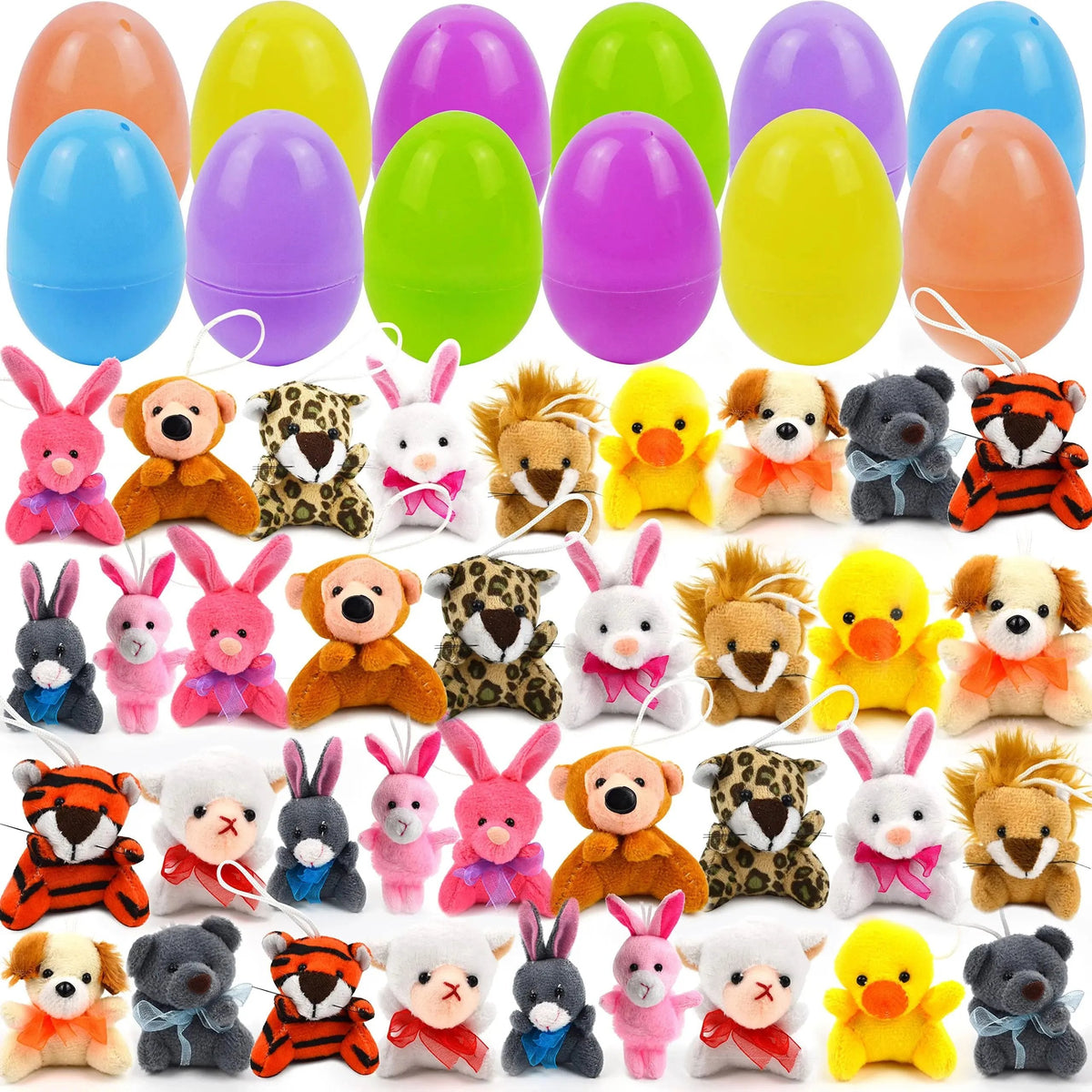Pluche Paaseieren met Mini-Dieren voor Kinderen – 12 Stuks Verrassings-eieren